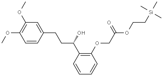 2-trimethylsilylethyl 2-[2-[(1S)-3-(3,4-dimethoxyphenyl)-1-hydroxy-propyl]phenoxy]acetate Struktur