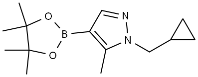 1H-Pyrazole, 1-(cyclopropylmethyl)-5-methyl-4-(4,4,5,5-tetramethyl-1,3,2-dioxaborolan-2-yl)- Struktur