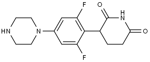 2,6-Piperidinedione, 3-[2,6-difluoro-4-(1-piperazinyl)phenyl]- Struktur