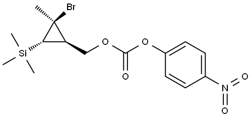 Carbonic acid,[(1R,2R,3R)-2-bromo-2-methyl-3-(trimethylsilyl)cyclopropyl]methyl 4-nitrophenyl ester,rel-(ACI) Struktur