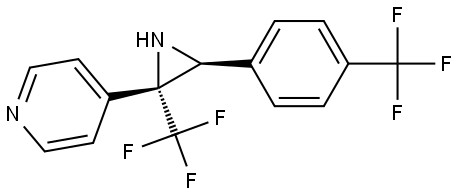 rac-(2S,3R)-3-(trifluoromethyl)-3-((4-(trifluoromethyl)phenyl)aziridin-2-yl)pyridin Struktur