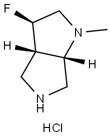 Pyrrolo[3,4-b]pyrrole, 3-fluorooctahydro-1-methyl-, hydrochloride (1:1), (3R,3aS,6aS)- Struktur