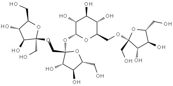 α-D-Glucopyranoside, O-β-D-fructofuranosyl-(2→1)-β-D-fructofuranosyl O-β-D-fructofuranosyl-(2→6)- Struktur