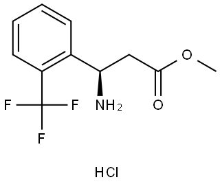 Benzenepropanoic acid, β-amino-2-(trifluoromethyl)-, methyl ester, hydrochloride (1:1), (βR)- Struktur