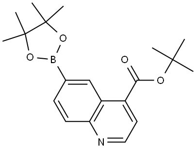 4-Quinolinecarboxylic acid, 6-(4,4,5,5-tetramethyl-1,3,2-dioxaborolan-2-yl)-, 1,1-dimethylethyl ester Struktur