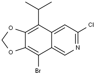 1,3-Dioxolo[4,5-g]isoquinoline, 4-bromo-7-chloro-9-(1-methylethyl)- Struktur