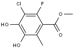 methyl 3-chloro-2-fluoro-4,5-dihydroxy-6-methylbenzoate Struktur