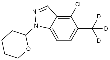 4-Chloro-5-(methyl-d3)-1-(tetrahydro-2H-pyran-2-yl)-1H-indazole Struktur