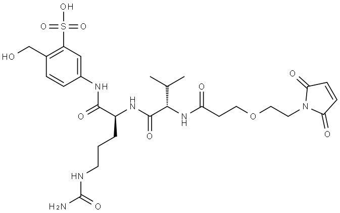 Mal-PEG1-Val-Cit-Sulfo-PAB Struktur