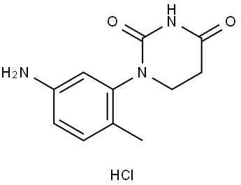 2,4(1H,3H)-Pyrimidinedione, 1-(5-amino-2-methylphenyl)dihydro-, hydrochloride (1:1) Struktur