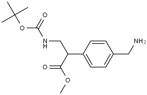 Methyl 2-(4-(aminomethyl)phenyl)-3-((tert-butoxycarbonyl)amino)propanoate Struktur