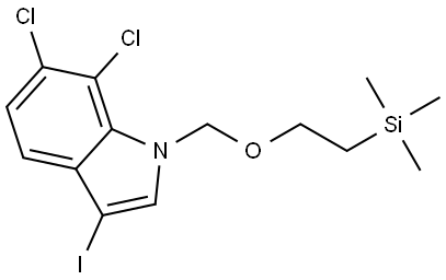 6,7-Dichloro-3-iodo-1-((2-(trimethylsilyl)ethoxy)methyl)-1H-indole Struktur