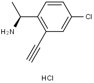 (S)-1-(4-Chloro-2-ethynylphenyl)ethan-1-amine hydrochloride Struktur