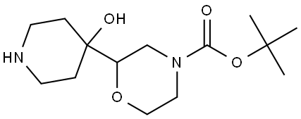 tert-Butyl 2-(4-hydroxypiperidin-4-yl)morpholine-4-carboxylate Struktur