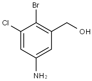 (5-Amino-2-bromo-3-chloro-phenyl)-methanol Struktur