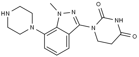 1-(1-methyl-7-piperazin-1-yl-indazol-3 -yl)hexahydropyrimidine-2,4-dione Struktur