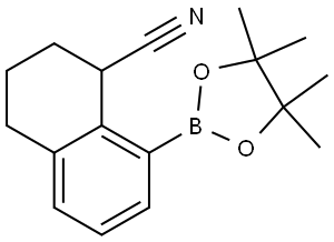 8-(4,4,5,5-tetramethyl-1,3,2-dioxaborolan-2-yl)-1,2,3,4-tetrahydronaphthalene-1-carbonitrile Struktur