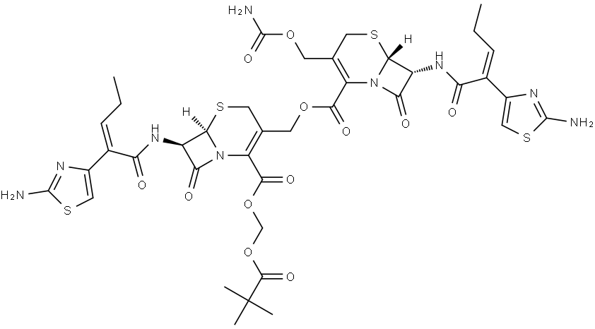 Cefcapin dimetry (dimer) Struktur