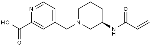 4-{[(3R)-3-(prop-2-enamido)piperidin-1-yl]methyl}pyridine-2-carboxylic acid Struktur