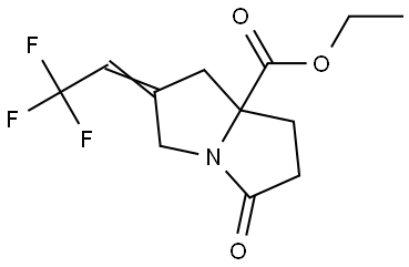 ethyl 5-oxo-2-(2,2,2-trifluoroethylidene)-hexahydro-1H-pyrrolizine-7a-carboxylate Struktur