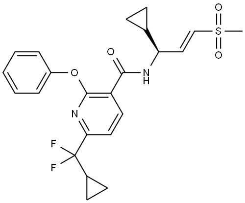 (S,E)-N-(1-cyclopropyl-3-(methylsulfonyl)allyl)-6-(cyclopropyldifluoromethyl)-2-phenoxynicotinamide Struktur