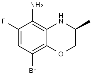 (S)-8-bromo-6-fluoro-3-methyl-3,4-dihydro-2H-benzo[b][1,4]oxazin-5-amine Struktur