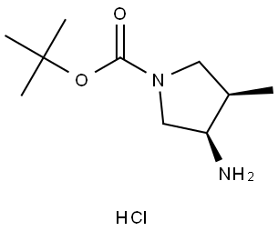 cis-tert-Butyl 3-amino-4-methylpyrrolidine-1-carboxylate hydrochloride Struktur