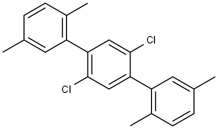 2',5'-dichloro-2,2'',5,5''-tetramethyl-1,1':4',1''-terphenyl Struktur