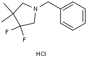 1-benzyl-3,3-difluoro-4,4-dimethylpyrrolidine hydrochloride Struktur