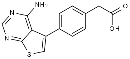 2-(4-(4-aminothieno[2,3-d]pyrimidin-5-yl)phenyl)acetic acid Struktur