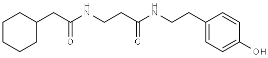 3-(2-cyclohexylacetamido)-N-(4-hydroxyphenethyl)propanamide Struktur