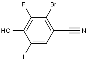 2-bromo-3-fluoro-4-hydroxy-5-iodobenzonitrile Struktur