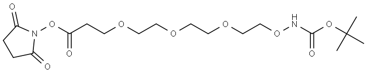 t-Boc-Aminooxy-PEG3-NHS ester Struktur