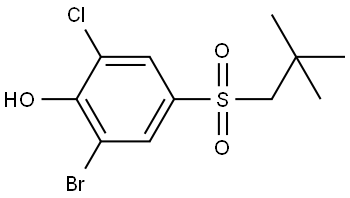 Phenol, 2-bromo-6-chloro-4-[(2,2-dimethylpropyl)sulfonyl]- Struktur