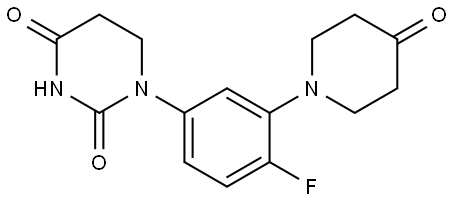 2,4(1H,3H)-Pyrimidinedione, 1-[4-fluoro-3-(4-oxo-1-piperidinyl)phenyl]dihydro- Struktur