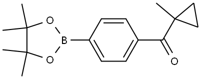 (1-methylcyclopropyl)(4-(4,4,5,5-tetramethyl-1,3,2-dioxaborolan-2-yl)phenyl)methanone Struktur