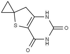 1'H-Spiro[cyclopropane-1,6'-thieno[3,2-d]pyrimidine]-2',4'(3'H,7'H)-dione Struktur