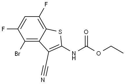 ethyl (4-bromo-3-cyano-5,7-difluorobenzo[b]thiophen-2-yl)carbamate Struktur