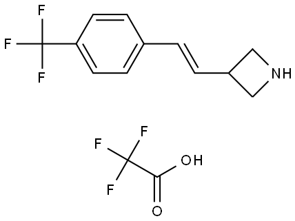 3-[(E)-2-[4-(trifluoromethyl)phenyl]ethenyl]azetidine 2,2,2-trifluoroacetate Struktur