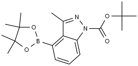 tert-Butyl 3-methyl-4-(4,4,5,5-tetramethyl-1,3,2-dioxaborolan-2-yl)-1H-indazole-1-carboxylate Struktur