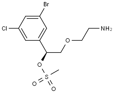 (S)-2-(2-aminoethoxy)-1-(3-bromo-5-chlorophenyl)ethyl methanesulfonate Struktur