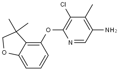 5-chloro-6-((3,3-dimethyl-2,3-dihydrobenzofuran-4-yl)oxy)-4-methylpyridin-3-amine Struktur