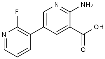 6-amino-2'-fluoro-[3,3'-bipyridine]-5-carboxylic acid Struktur