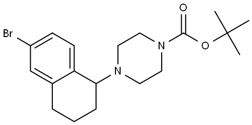 tert-butyl 4-(6-bromo-1,2,3,4-tetrahydronaphthalen-1-yl)piperazine-1-carboxylate Struktur