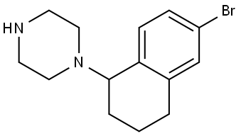 1-(6-bromo-1,2,3,4-tetrahydronaphthalen-1-yl)piperazine Struktur