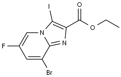 Ethyl 8-bromo-6-fluoro-3-iodoimidazo[1,2-a]pyridine-2-carboxylate Struktur