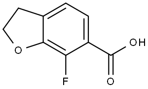 6-Benzofurancarboxylic acid, 7-fluoro-2,3-dihydro- Struktur