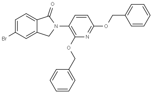 1H-Isoindol-1-one, 2-[2,6-bis(phenylmethoxy)-3-pyridinyl]-5-bromo-2,3-dihydro- Struktur