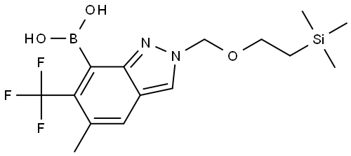 (5-Methyl-6-(trifluoromethyl)-2-((2-(trimethylsilyl)ethoxy)methyl)-2H-indazol-7-yl)boronic acid Struktur