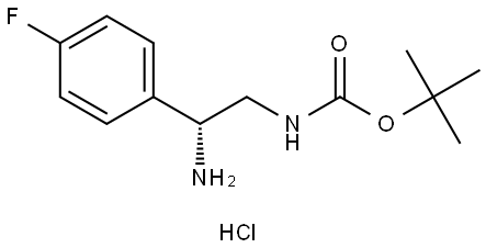 (R)-tert-butyl (2-amino-2-(4-fluorophenyl)ethyl)carbamate hydrochloride Struktur